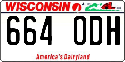 WI license plate 664ODH