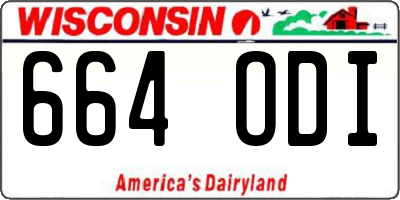 WI license plate 664ODI