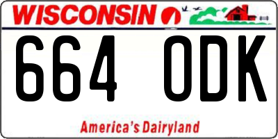 WI license plate 664ODK