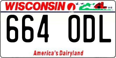 WI license plate 664ODL