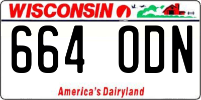 WI license plate 664ODN