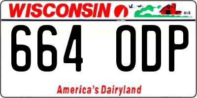 WI license plate 664ODP