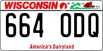 WI license plate 664ODQ