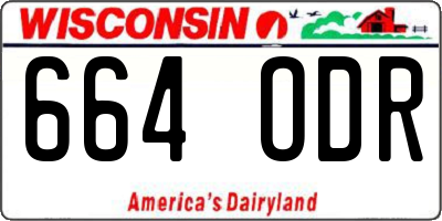 WI license plate 664ODR