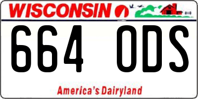 WI license plate 664ODS