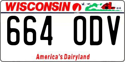 WI license plate 664ODV