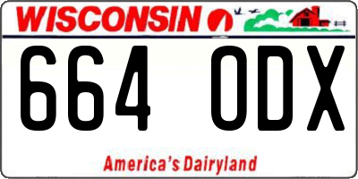 WI license plate 664ODX