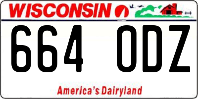 WI license plate 664ODZ