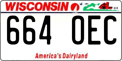 WI license plate 664OEC