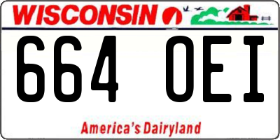 WI license plate 664OEI