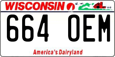 WI license plate 664OEM