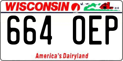 WI license plate 664OEP