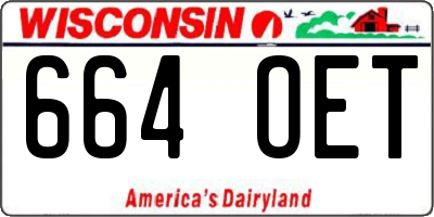 WI license plate 664OET