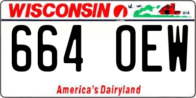 WI license plate 664OEW
