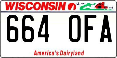WI license plate 664OFA