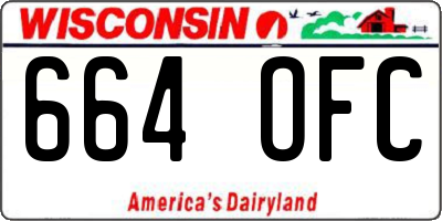 WI license plate 664OFC