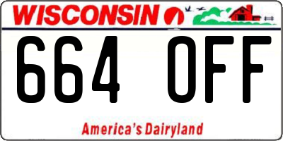 WI license plate 664OFF