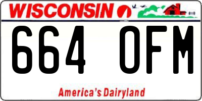 WI license plate 664OFM