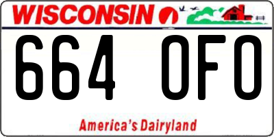 WI license plate 664OFO