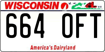 WI license plate 664OFT