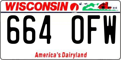 WI license plate 664OFW