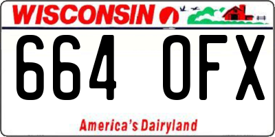WI license plate 664OFX