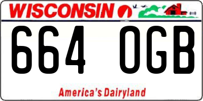 WI license plate 664OGB