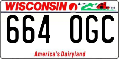 WI license plate 664OGC