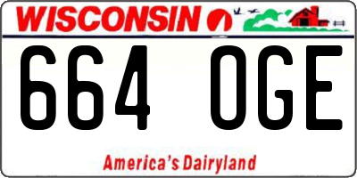 WI license plate 664OGE