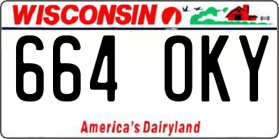 WI license plate 664OKY