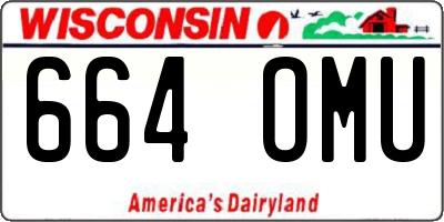 WI license plate 664OMU