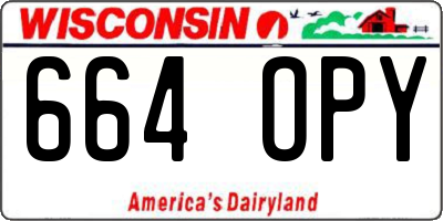 WI license plate 664OPY