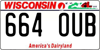 WI license plate 664OUB