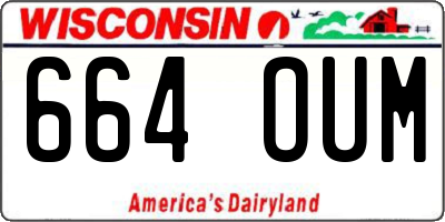 WI license plate 664OUM