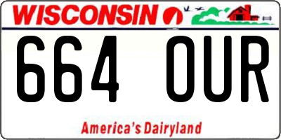 WI license plate 664OUR