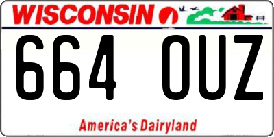WI license plate 664OUZ