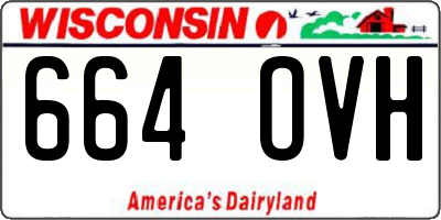 WI license plate 664OVH