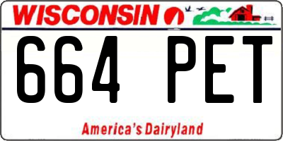 WI license plate 664PET
