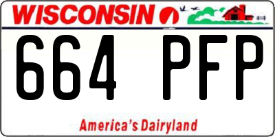 WI license plate 664PFP