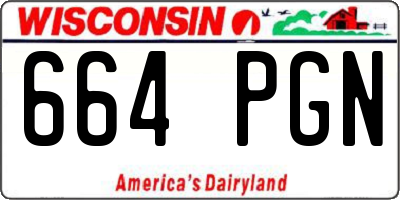 WI license plate 664PGN