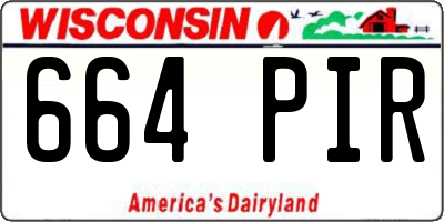 WI license plate 664PIR