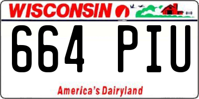 WI license plate 664PIU