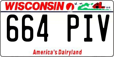 WI license plate 664PIV