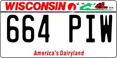 WI license plate 664PIW