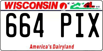 WI license plate 664PIX