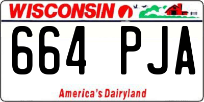 WI license plate 664PJA