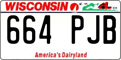 WI license plate 664PJB