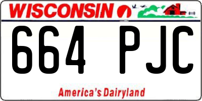 WI license plate 664PJC