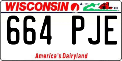 WI license plate 664PJE