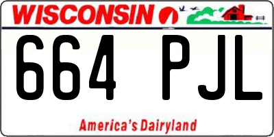 WI license plate 664PJL
